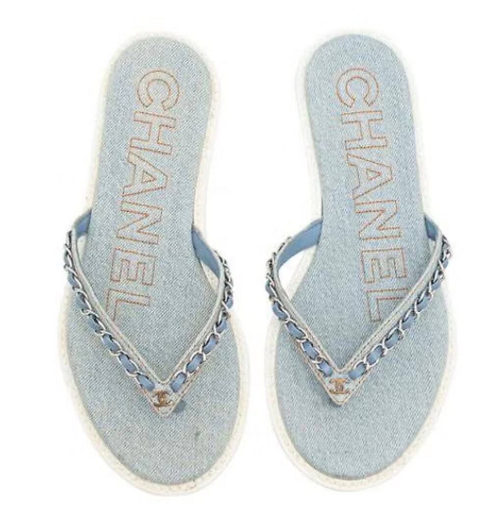 Chanel inter-locking denim sandals